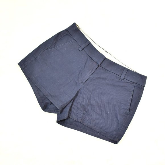 J Crew Factory Women Navy 3.5 In Classic Chino Shorts size 4 Blue Stretch Preppy - Picture 6 of 10